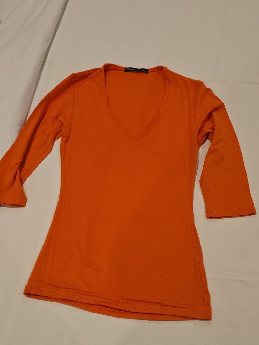 Women’s V-Neck 3/4 Sleeve Tee - Orange